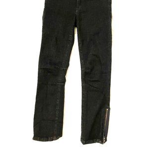 HELMUT LANG Womens Jeans Ankle Zip Skinny Black Denim